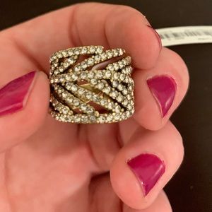 J. Crew Pavé Feather Ring